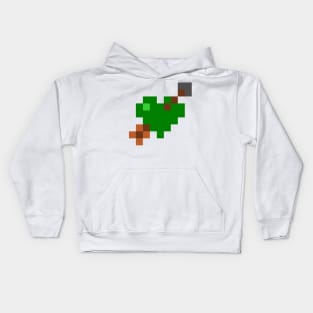 Shot Through My Green Pixel Heart Kids Hoodie